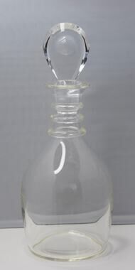 1950s Donald Pollard STEUBEN Blown Glass spiral Neck DECANTER with Moon Stopper